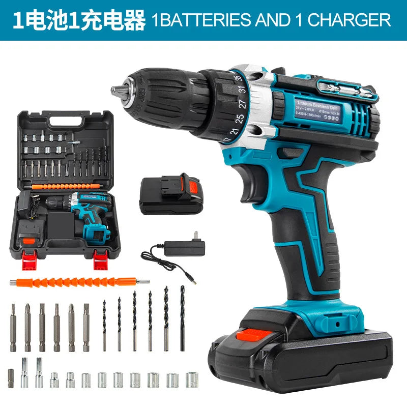 Taladro percutor recargable multifunción 21V de litio