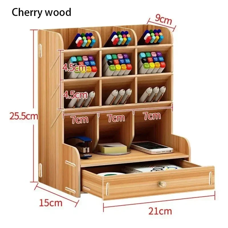 Organizador de escritorio de madera DIY