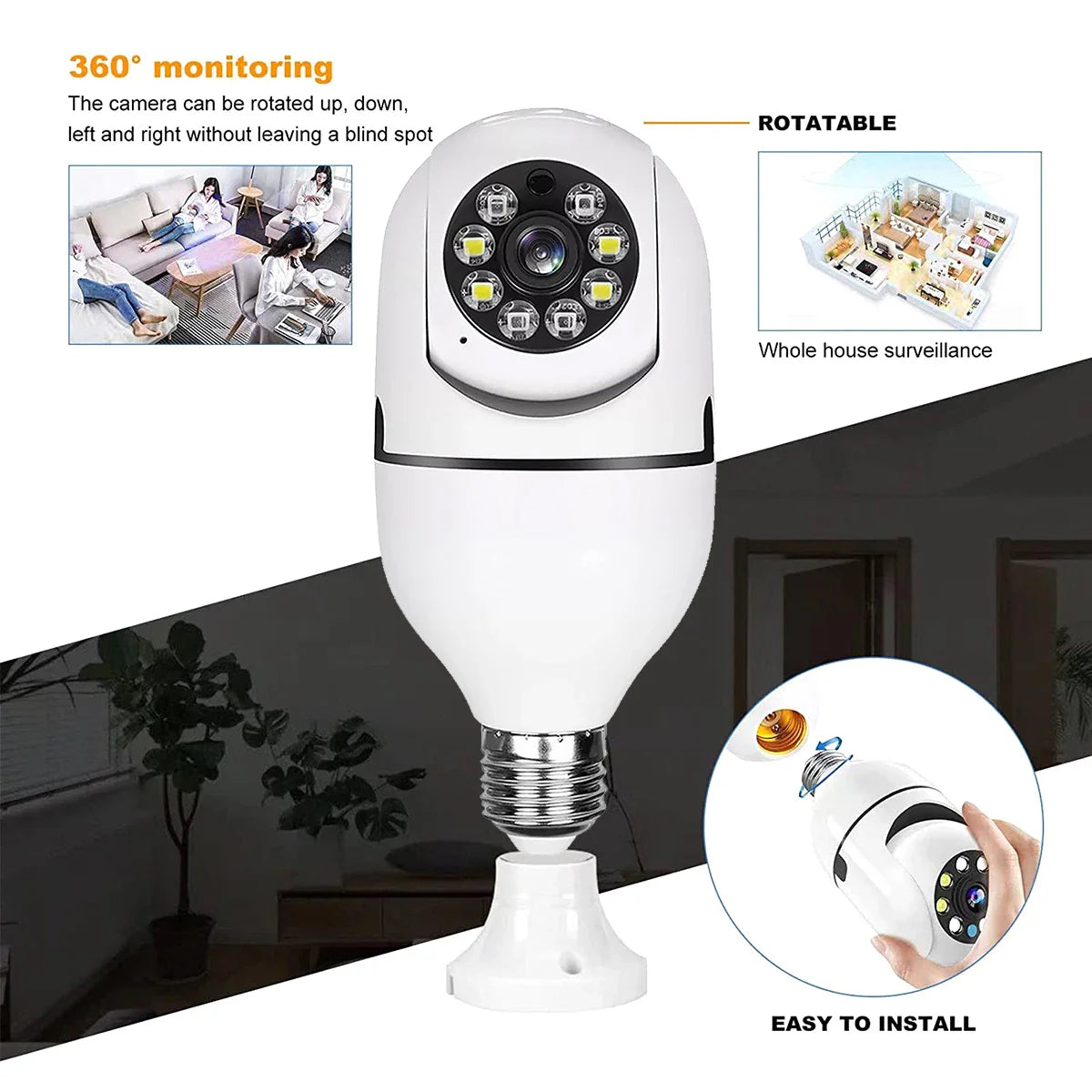 Cámara de seguridad domo 1080P con visión nocturna