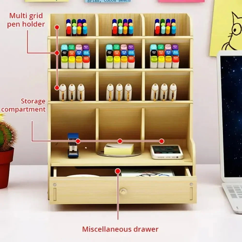 Organizador de escritorio de madera DIY
