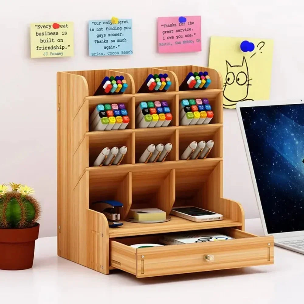 Organizador de escritorio de madera DIY