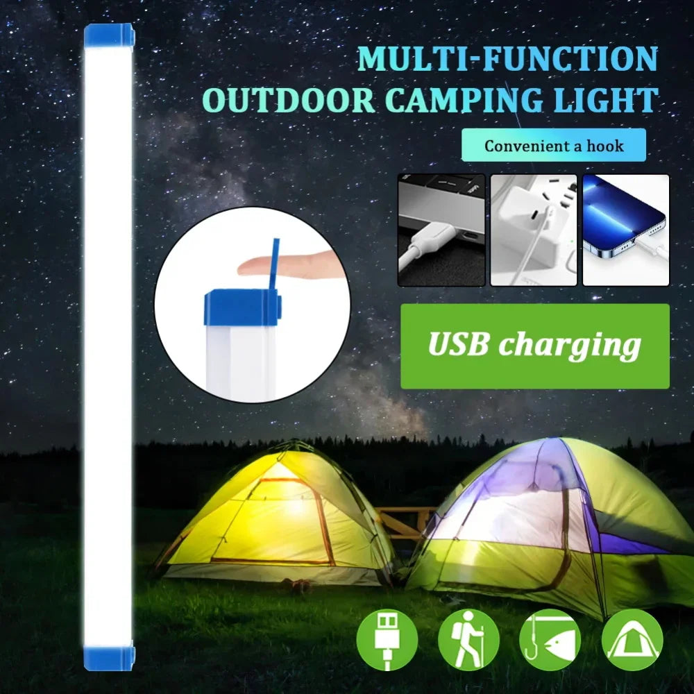 Lampara tubular LED recargable para camping