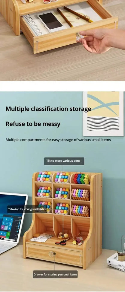 Organizador de escritorio de madera DIY