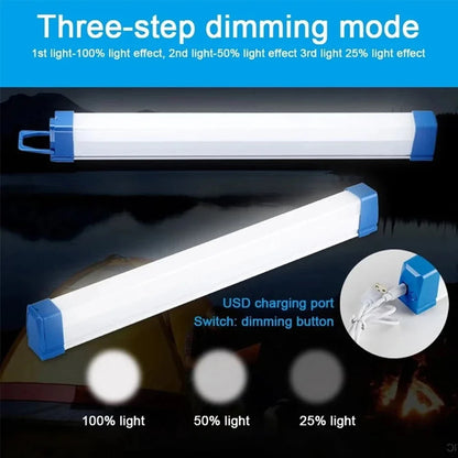 Lampara tubular LED recargable para camping
